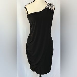 Ruby Rox Semi Formal Mini Dress‎ with Clear and Black Gems Small